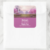 Watervallen en Cherry Trees rond een meer van de v Vierkante Sticker (Tas)