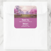 Watervallen en Cherry Trees rond een meer van de v Vierkante Sticker (Tas)