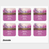 Watervallen en Cherry Trees rond een meer van de v Vierkante Sticker (Vel)