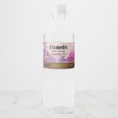 Watervallen en Cherry Trees rond een meer van de v Waterfles Etiket (Voorkant)