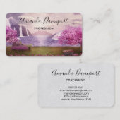 Watervallen en Cherry Trees rond een meer Visitekaartje (Voorkant / Achterkant)