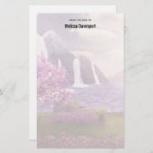 Watervallen en Cherry Treins rond een meer van de  Briefpapier (Voorkant / Achterkant)