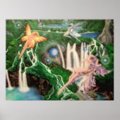 Watervallen en danslichten poster (Voorkant)