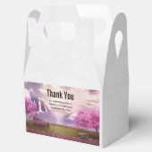 Watervallen en kersenbomen rond een meer bedankdoosjes (Geopend)