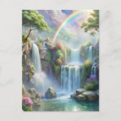 Watervallen en regenboog briefkaart (Voorkant)