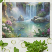 Watervallen en regenboog theedoek (Gevouwen)