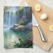 Watervallen en regenboog theedoek (Quarter Fold)