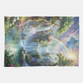 Watervallen en regenboog theedoek (Horizontaal)