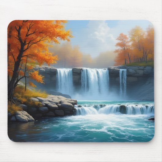 Watervallen in de herfst muismat (Voorkant)