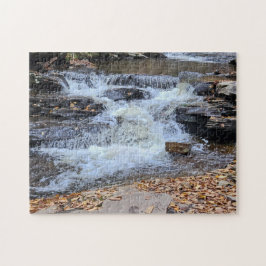Watervallen in de herfstpuzzel legpuzzel