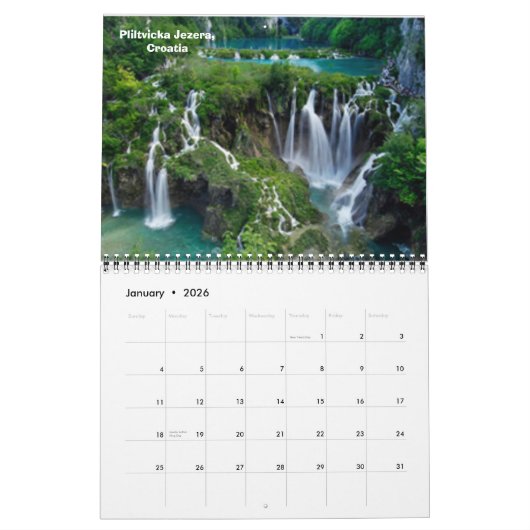 Watervallen in de wereld van 2009 kalender (Jan 2026)