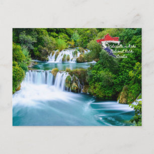 Watervallen in Krka National Park, Kroatië Briefkaart
