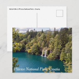 Watervallen in Nationaal Park Plitvice - Kroatië Briefkaart