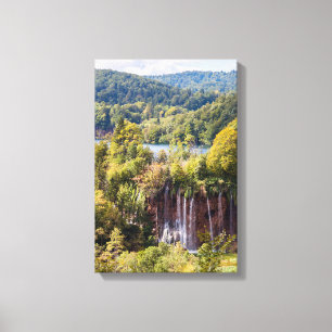 Watervallen in Nationaal Park Plitvice - Kroatië Canvas Afdruk