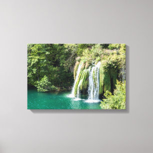 Watervallen in Nationaal Park Plitvice - Kroatië Canvas Afdruk
