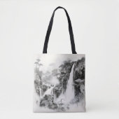 Watervallen Inkt Schilderij Tote Bag (Voorkant)