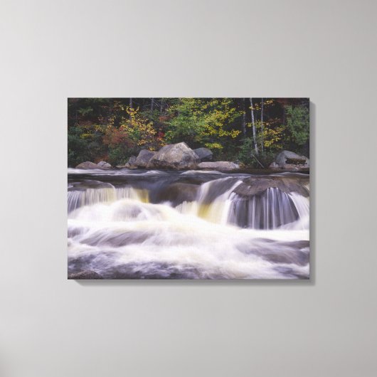 Watervallen, Kancamagus Highway, Wit Canvas Afdruk (Voorkant)