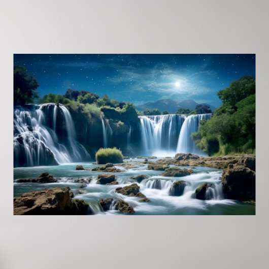 Watervallen Landschap Meditatie Serene Poster (Voorkant)