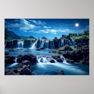 Watervallen Landschap Meditatie Serene Poster