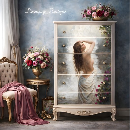 Watervallen Meisje Decoupage Tissuepapier