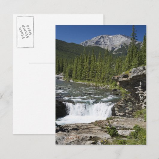 Watervallen met gesteentegelaar en een berg briefkaart (Voorkant / Achterkant)