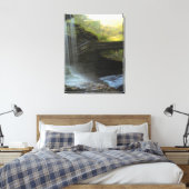 Watervallen Natuur Ontspanning Thuis Kantoor Afbee Canvas Afdruk (Insitu (Slaapkamer))