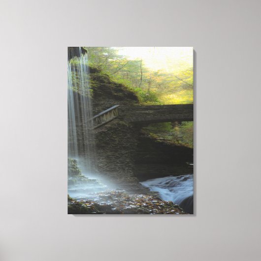 Watervallen Natuur Ontspanning Thuis Kantoor Afbee Canvas Afdruk (Voorkant)