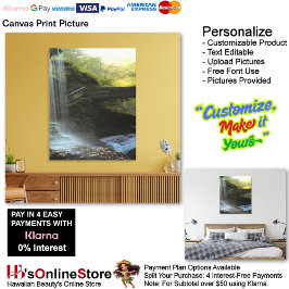 Watervallen Natuur Ontspanning Thuis Kantoor Afbee Canvas Afdruk