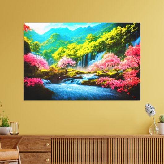 Watervallen Natuur Relax Home Kantoor Afbeelding 1 Canvas Afdruk (Insitu (Woonkamer))