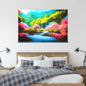 Watervallen Natuur Relax Home Kantoor Afbeelding 1 Canvas Afdruk (Insitu (Slaapkamer))