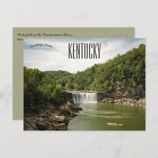 Watervallen op de Cumberland River in Kentucky Briefkaart (Voorkant / Achterkant)