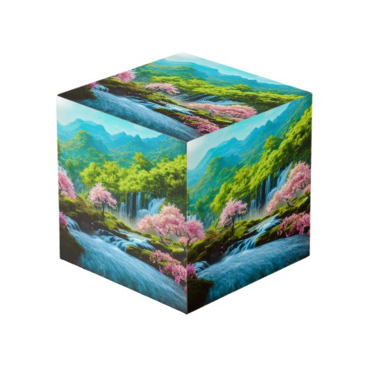 Watervallen Photo Cube Kubus (Voorkant hoekig)