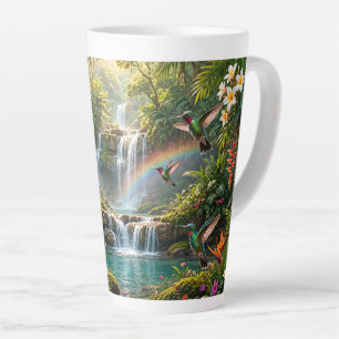 Watervallen Regenboog Kolibries Tropisch Schuilpla Latte Mok