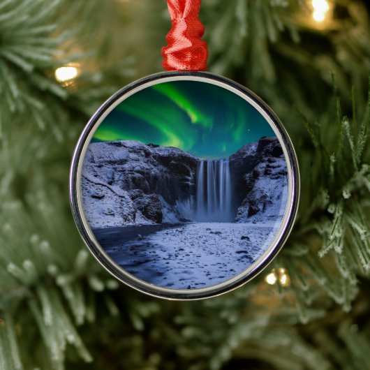 Watervallen | Skógafoss Waterval Metalen Ornament (Boom)