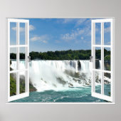 Watervallen Trompe l'oeil Nepraam Uitzicht Poster (Voorkant)