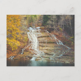 Watervallen van Buttermilk Falls-herfstbladeren An Briefkaart