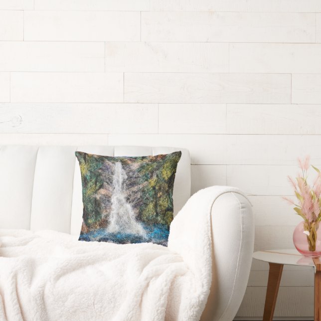 Watervallen Wol Naald Vilten Art Blue Kussen (Bank)