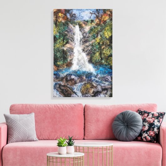 Watervallen Wol Naald Vilten Art Print (Insitu (Woonkamer))