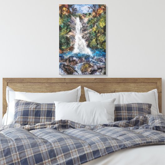 Watervallen Wol Naald Vilten Art Print (Insitu (Slaapkamer))