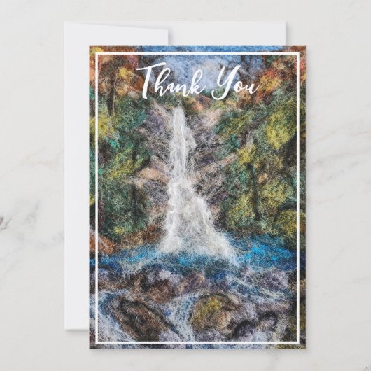 Watervallen Wol Needle Felting Art Print Natuur Bedankkaart (Voorkant)