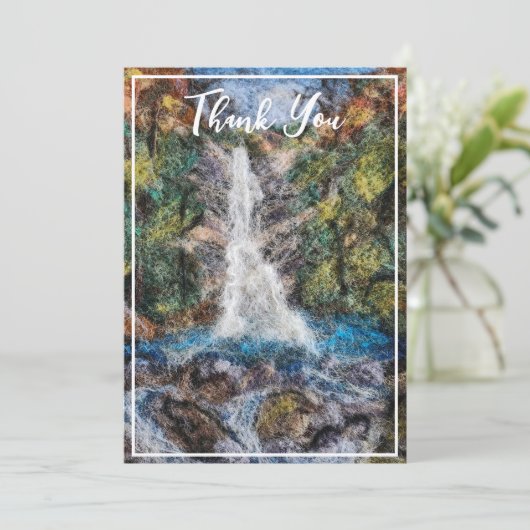 Watervallen Wol Needle Felting Art Print Natuur Bedankkaart (Staand voorkant)