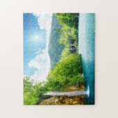 Watervalmeer Landschap Jigzaag Puzzle Legpuzzel (Verticaal)