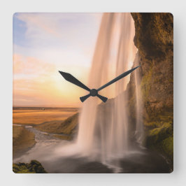 Watervalmuur Vierkante Klok