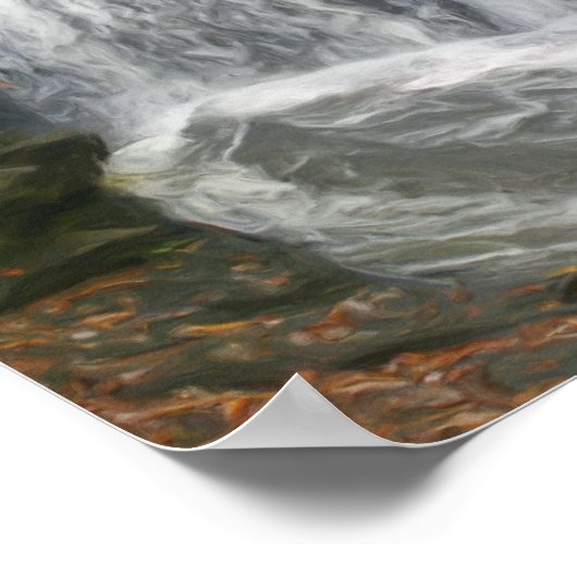  watervalolie Fotoverf Poster (Hoek)