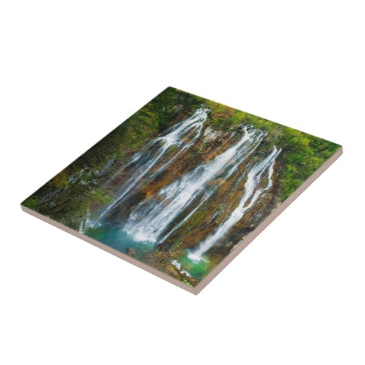 Watervalopgeheven uitzicht, Kroatië Tegeltje (Zijkant)