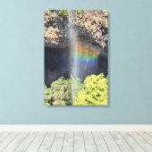 Watervalregenboog Canvas Afdruk (Insitu (Houten vloer))