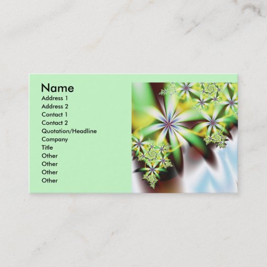 Watervalspoel Abstracte fijne fractale kunst Visitekaartje (Voorkant)