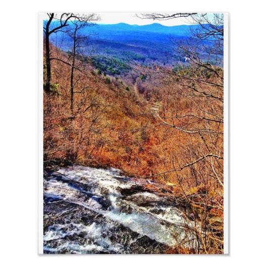 Watervalt nabij Ellijay, Georgia Foto Afdruk (Voorkant)