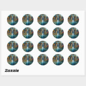 Watervaltempel Ronde Sticker (Vel)