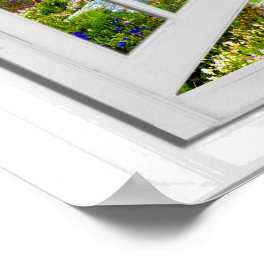 WatervalUitzicht Trompe l'oeil Effect Fake Window Poster (Hoek)